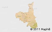 Satellite 3D Map of Assaba, single color outside