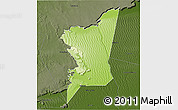 Physical 3D Map of Boumdeid, darken
