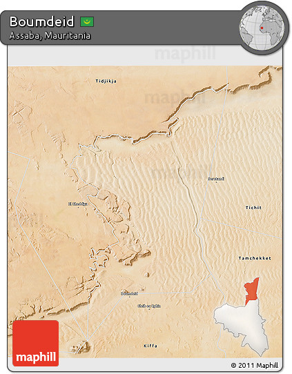Satellite 3D Map of Boumdeid