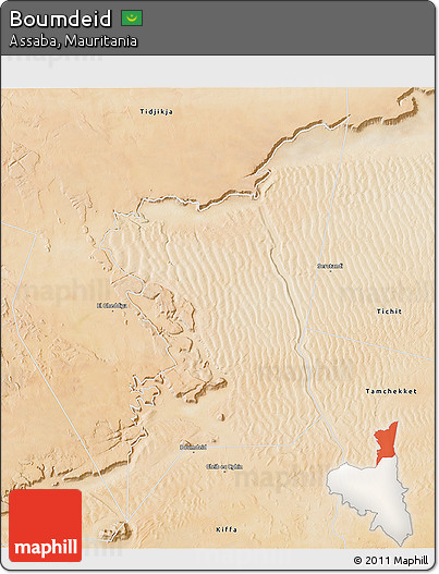 Satellite 3D Map of Boumdeid
