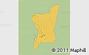 Savanna Style 3D Map of Boumdeid, single color outside