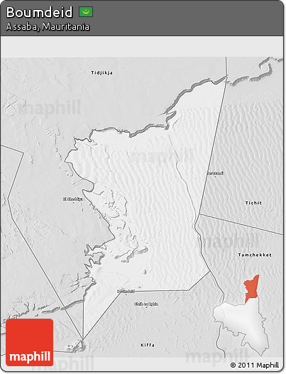 Silver Style 3D Map of Boumdeid