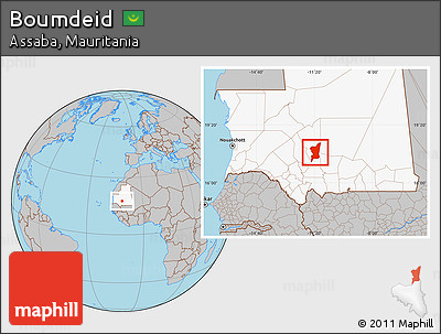 Gray Location Map of Boumdeid, highlighted country