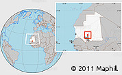 Gray Location Map of Boumdeid, highlighted country, highlighted parent region, within the entire country