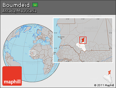 Gray Location Map of Boumdeid, highlighted parent region