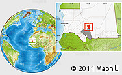 Physical Location Map of Boumdeid, highlighted country, highlighted parent region