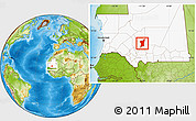 Physical Location Map of Boumdeid, highlighted country
