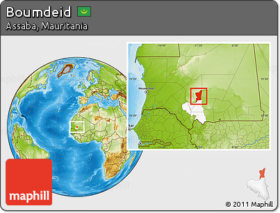 Physical Location Map of Boumdeid, highlighted parent region