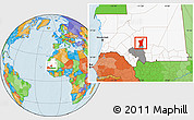 Political Location Map of Boumdeid, highlighted country, highlighted parent region