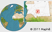 Satellite Location Map of Boumdeid, highlighted country