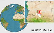 Satellite Location Map of Boumdeid, highlighted parent region
