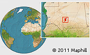 Satellite Location Map of Boumdeid