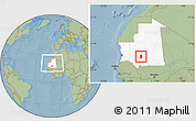 Savanna Style Location Map of Boumdeid, highlighted country, within the entire country, hill shading