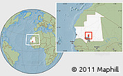 Savanna Style Location Map of Boumdeid, highlighted country, highlighted parent region, within the entire country, hill shading