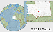 Savanna Style Location Map of Boumdeid, highlighted country, hill shading