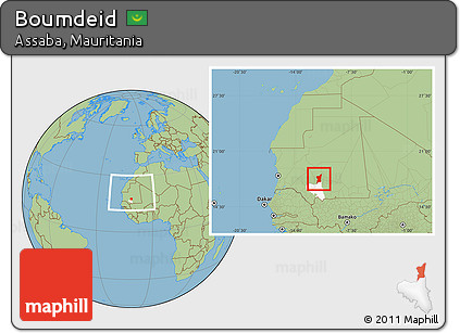 Savanna Style Location Map of Boumdeid, highlighted parent region, within the entire country
