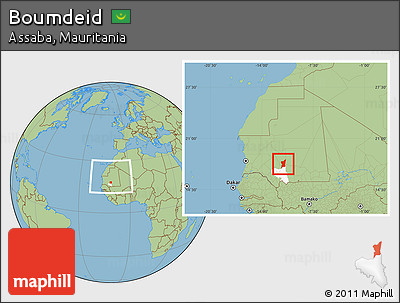 Savanna Style Location Map of Boumdeid, highlighted parent region, within the entire country
