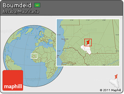 Savanna Style Location Map of Boumdeid, highlighted parent region