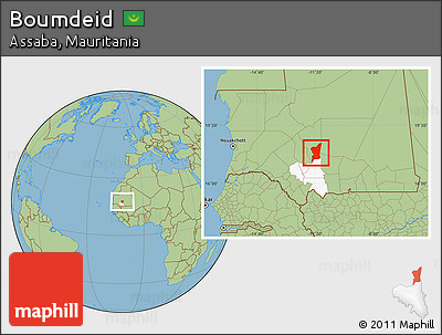 Savanna Style Location Map of Boumdeid, highlighted parent region