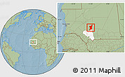 Savanna Style Location Map of Boumdeid, highlighted parent region, hill shading