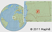 Savanna Style Location Map of Boumdeid, hill shading