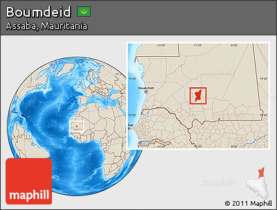 Shaded Relief Location Map of Boumdeid
