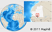 Shaded Relief Location Map of Boumdeid, highlighted country, highlighted parent region, within the entire country