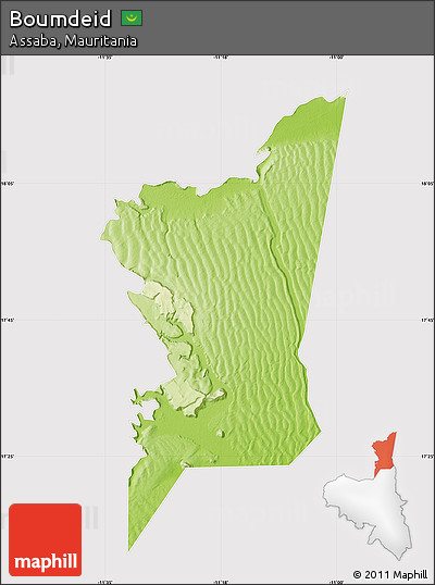 Physical Map of Boumdeid, cropped outside