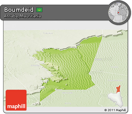 Physical Panoramic Map of Boumdeid, lighten