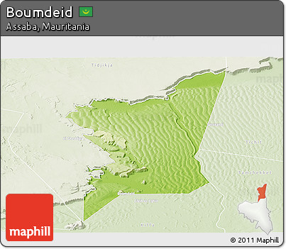 Physical Panoramic Map of Boumdeid, lighten
