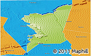 Physical Panoramic Map of Boumdeid, political outside
