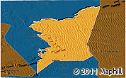 Political Panoramic Map of Boumdeid, darken