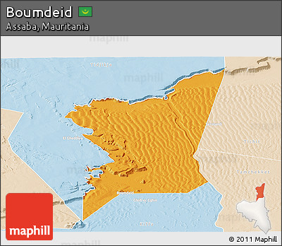 Political Panoramic Map of Boumdeid, lighten