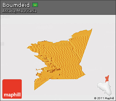 Political Panoramic Map of Boumdeid, single color outside