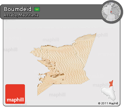 Satellite Panoramic Map of Boumdeid, cropped outside
