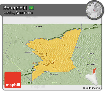 Savanna Style Panoramic Map of Boumdeid