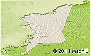 Shaded Relief Panoramic Map of Boumdeid, physical outside