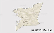Shaded Relief Panoramic Map of Boumdeid, single color outside