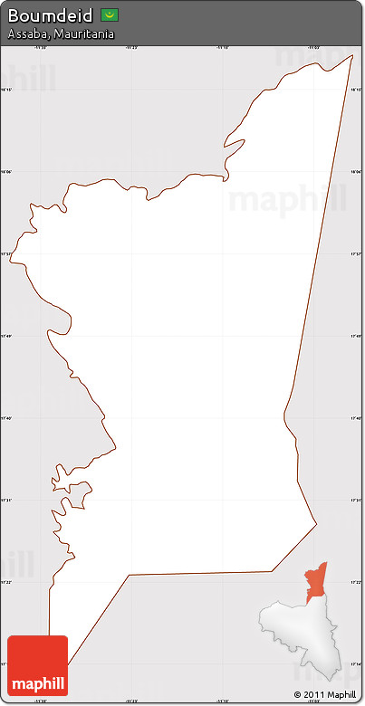Classic Style Simple Map of Boumdeid, cropped outside