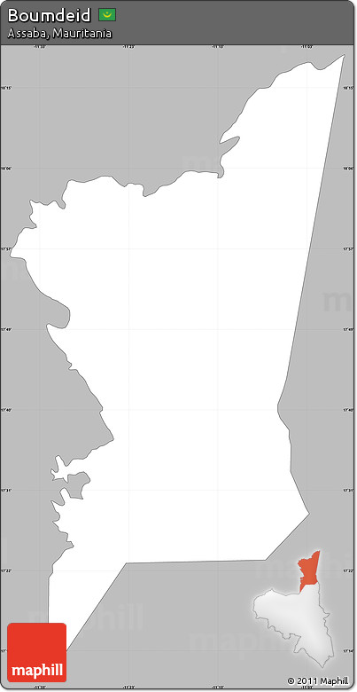 Gray Simple Map of Boumdeid, single color outside