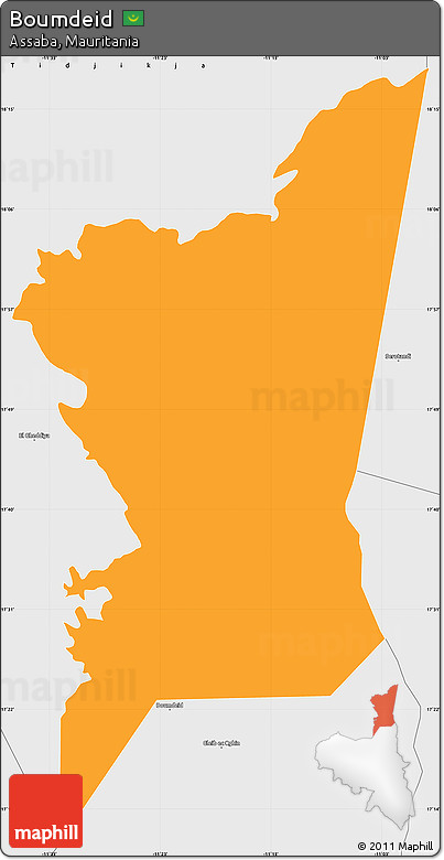Political Simple Map of Boumdeid, single color outside, borders and labels