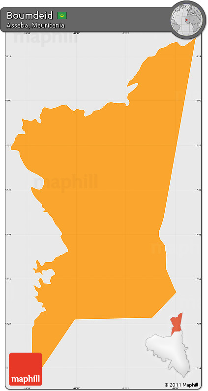 Political Simple Map of Boumdeid, single color outside