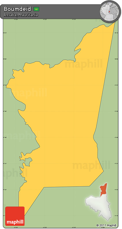 Savanna Style Simple Map of Boumdeid, cropped outside