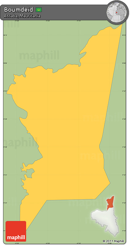 Savanna Style Simple Map of Boumdeid, single color outside