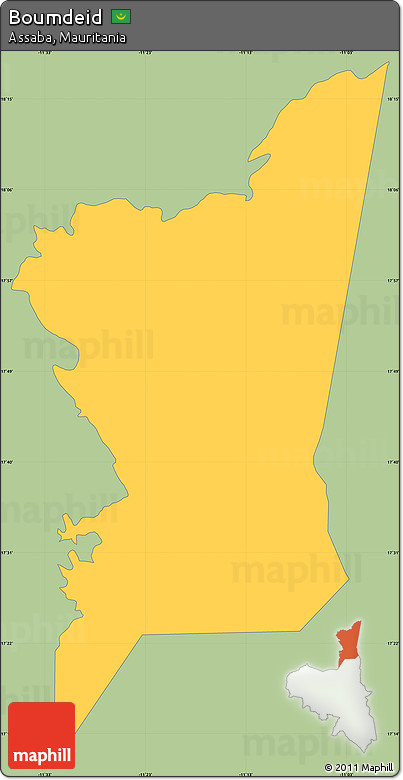 Savanna Style Simple Map of Boumdeid, single color outside