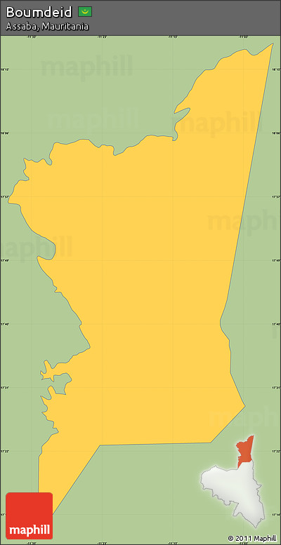Savanna Style Simple Map of Boumdeid, single color outside