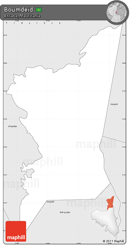 Silver Style Simple Map of Boumdeid