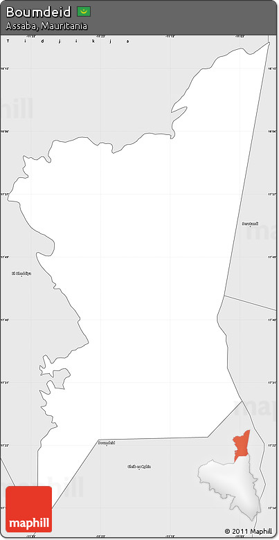 Silver Style Simple Map of Boumdeid