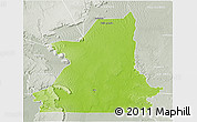 Physical 3D Map of Kiffa, lighten, semi-desaturated