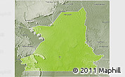 Physical 3D Map of Kiffa, semi-desaturated
